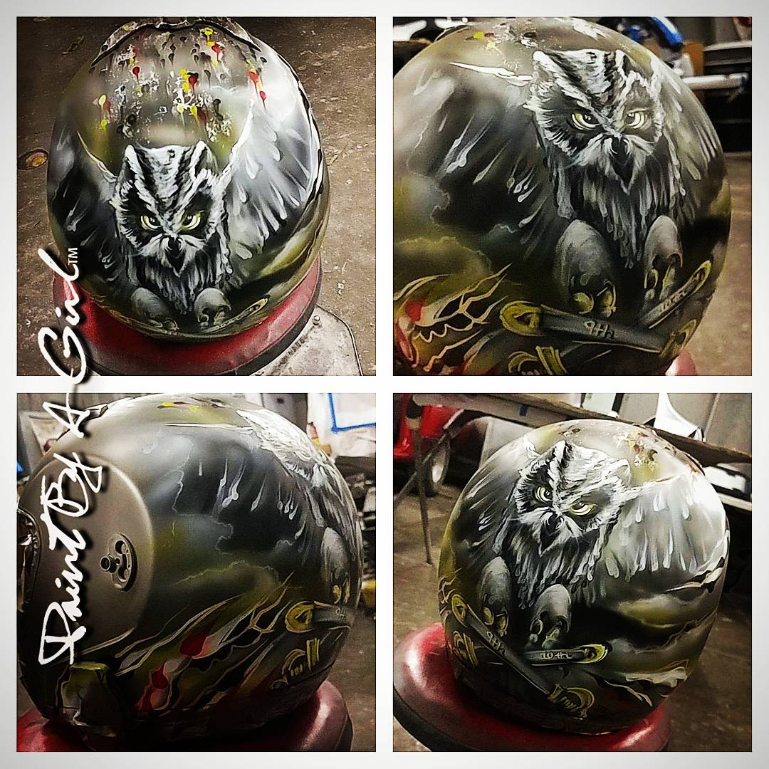 Owl Custom Motorcycle Helmet